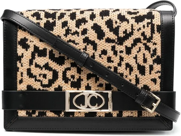 Leopard-Knit Shoulder Bag