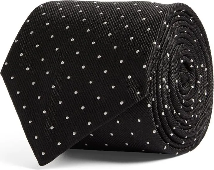 Giorgio Armani Silk Jacquard Polka-Dot Print Tie