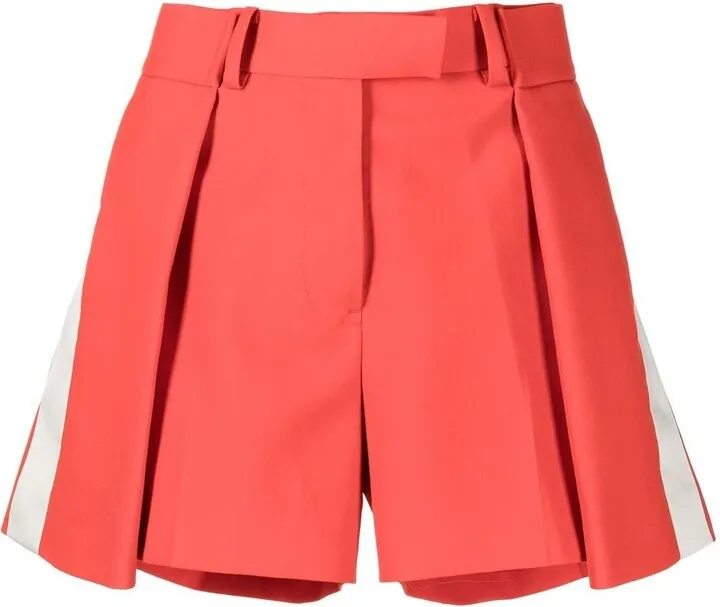 Side-Stripe Box-Pleat Shorts