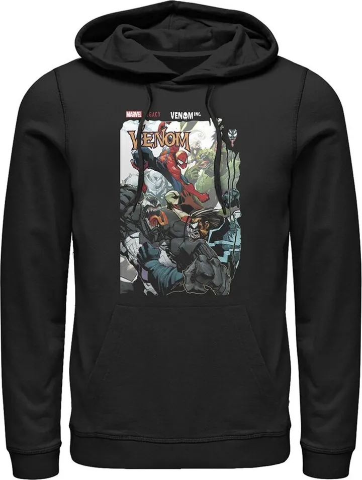 Men's Marvel Legacy Venom vs Spider-Man Pull Over Hoodie - Black - Large
