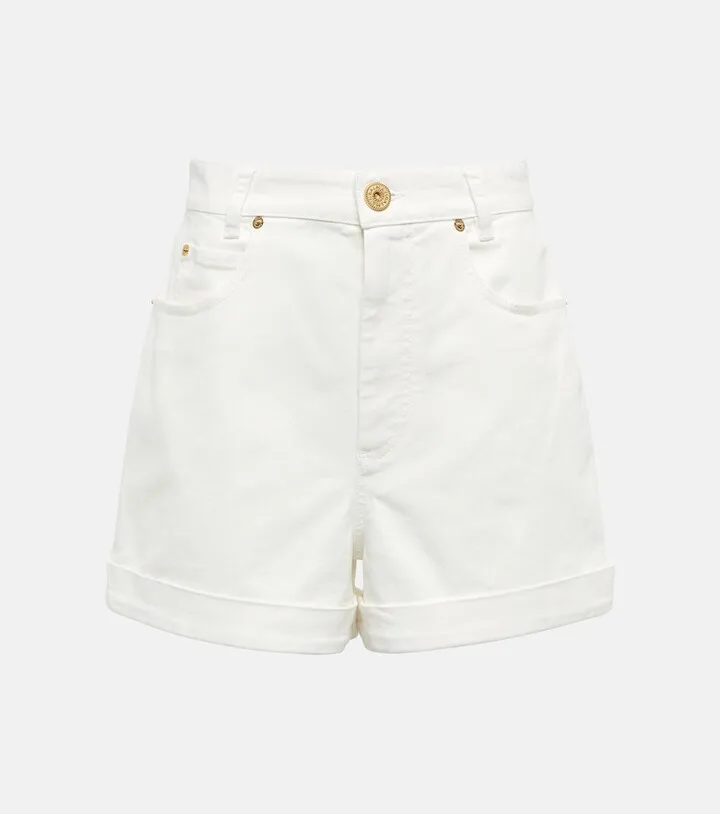 High-rise denim shorts