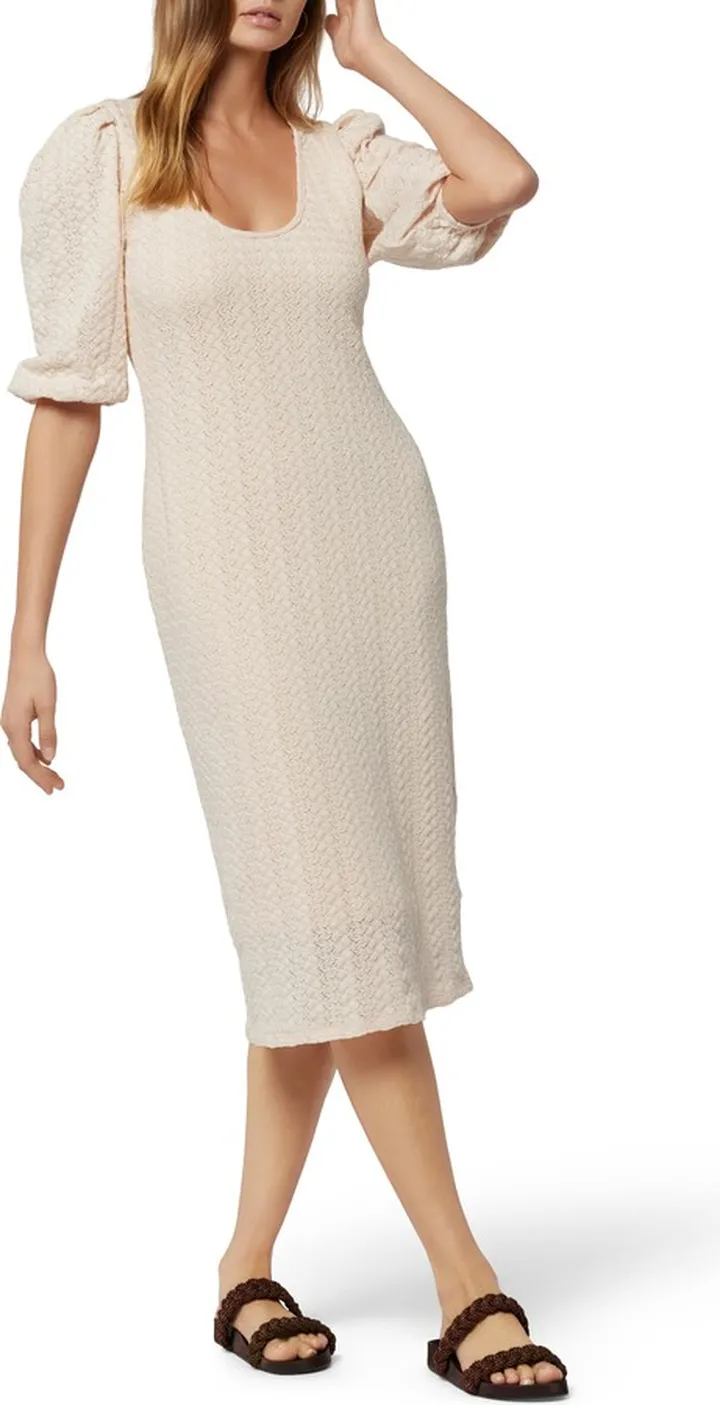 Mia Puff Sleeve Knit Midi Dress