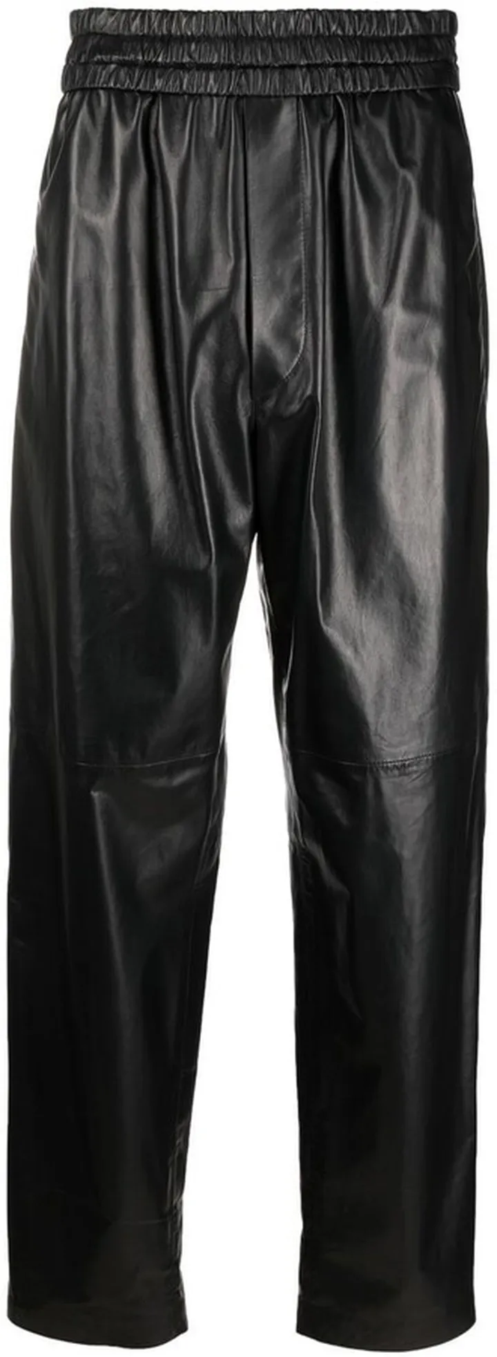 High-Waist Leather Trousers