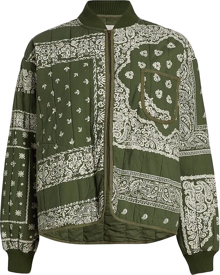 Bandana Quilted Bomber Jacket