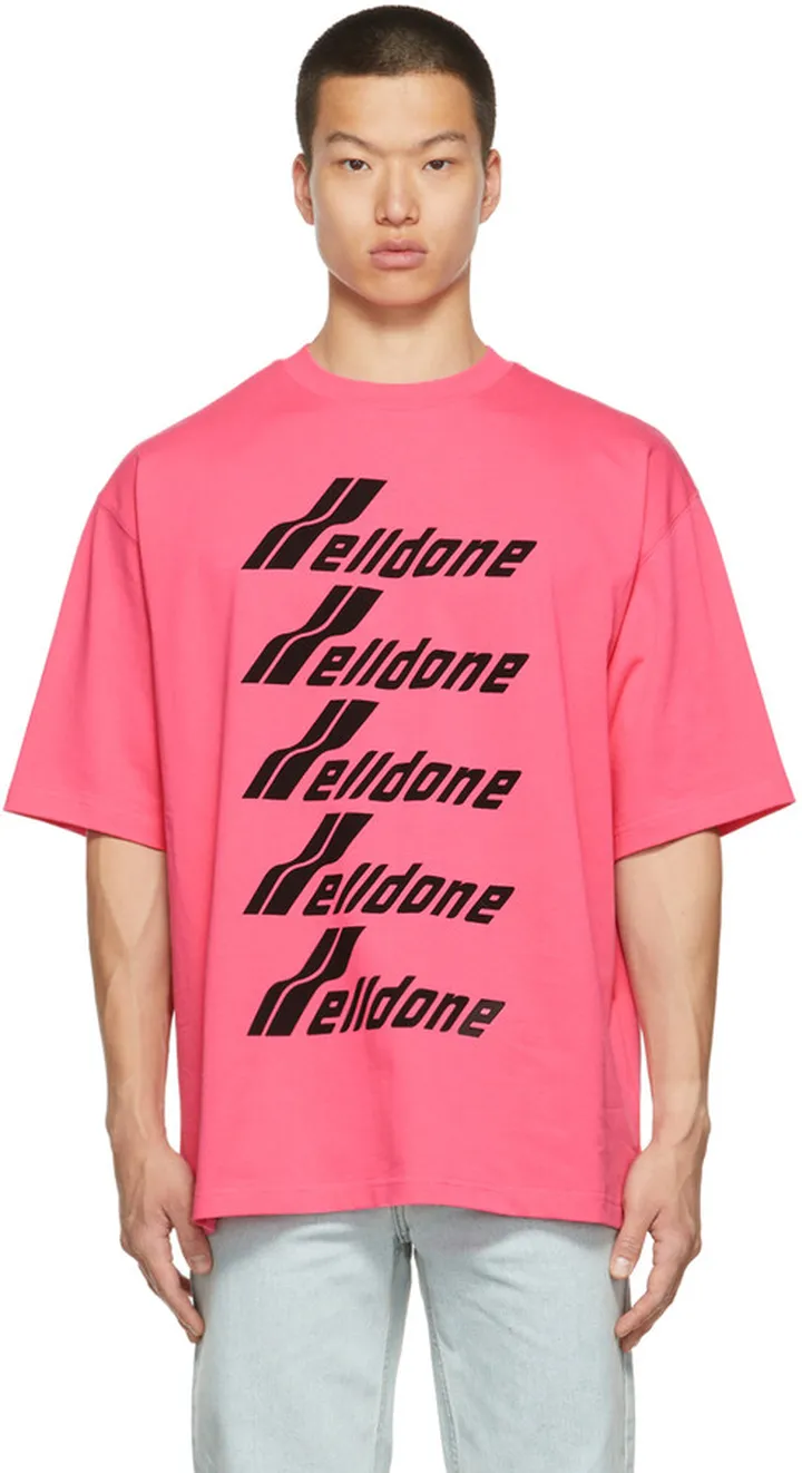 We11done Pink Logo T-Shirt