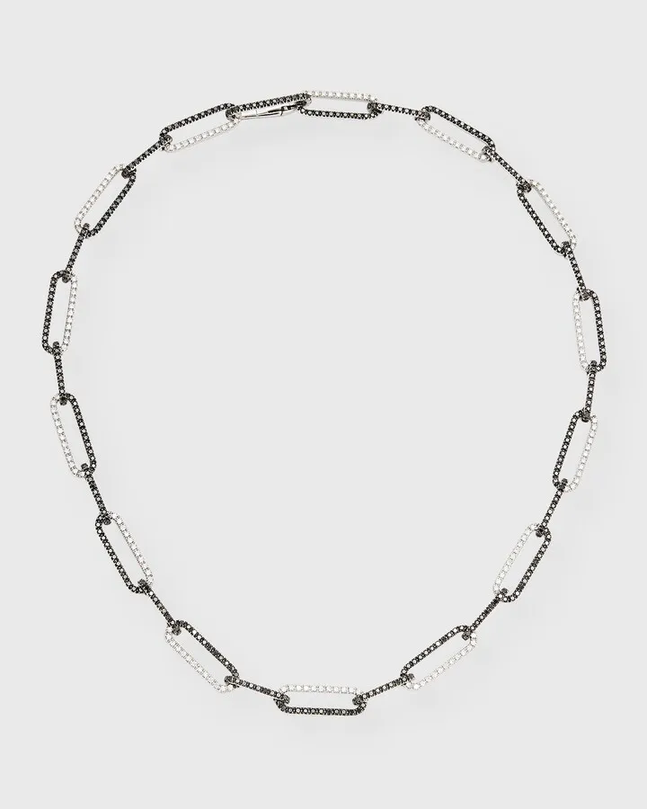 White Gold Black and White Diamond Necklace