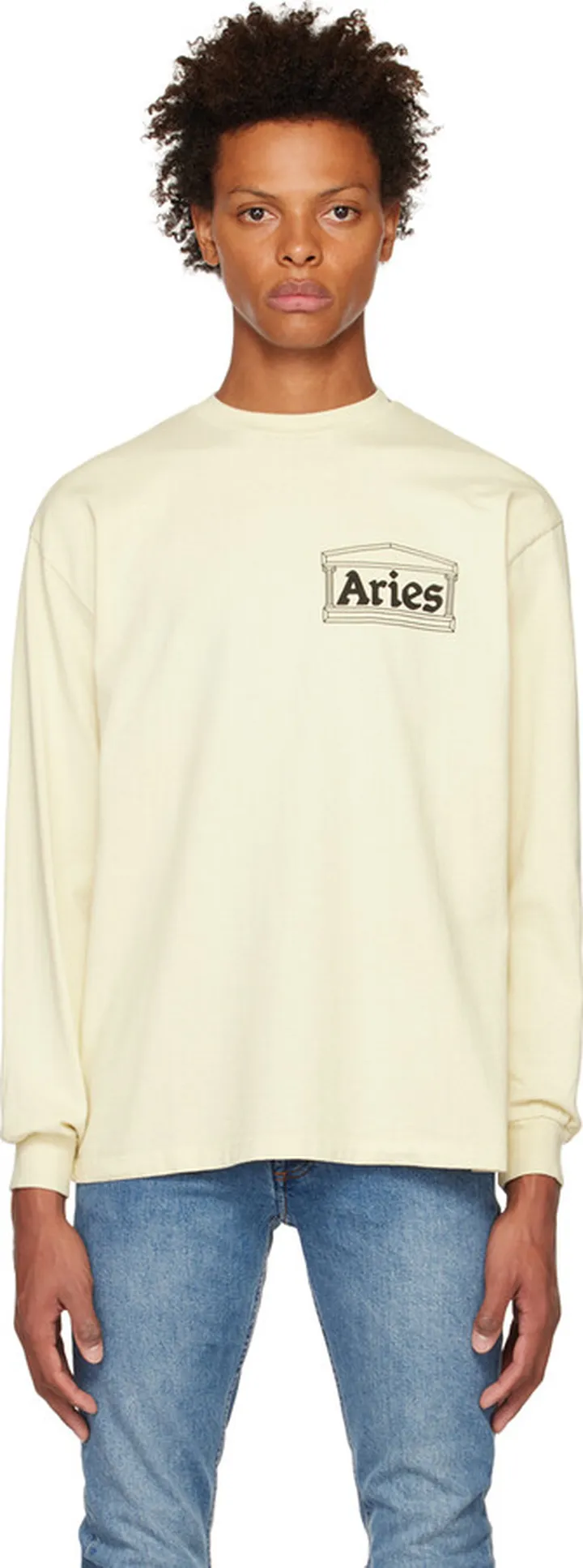 Aries Off-White Temple Long Sleeve T-Shirt