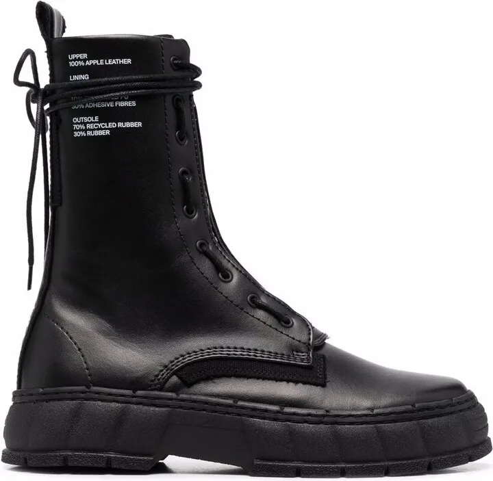 Vegan Leather Combat Boots