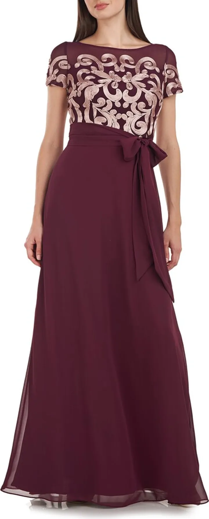 Margot Soutache Illusion A-Line Gown
