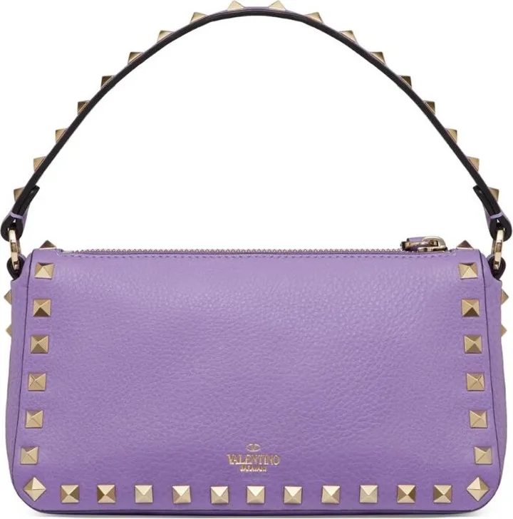 Valentino Garavani Leather Rockstud Alcove Shoulder Bag