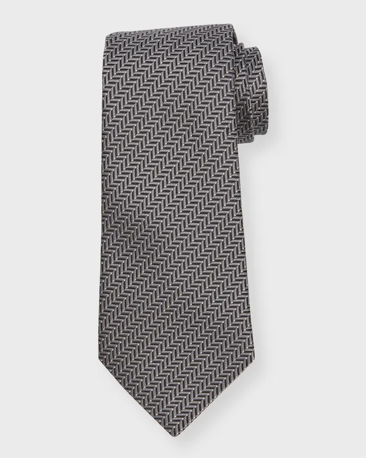 Men's Herringbone Silk Tie