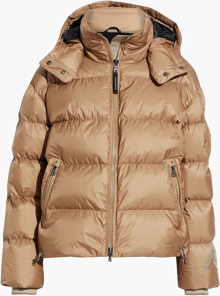 + St Moritz Lora appliquéd quilted hooded down ski jacket