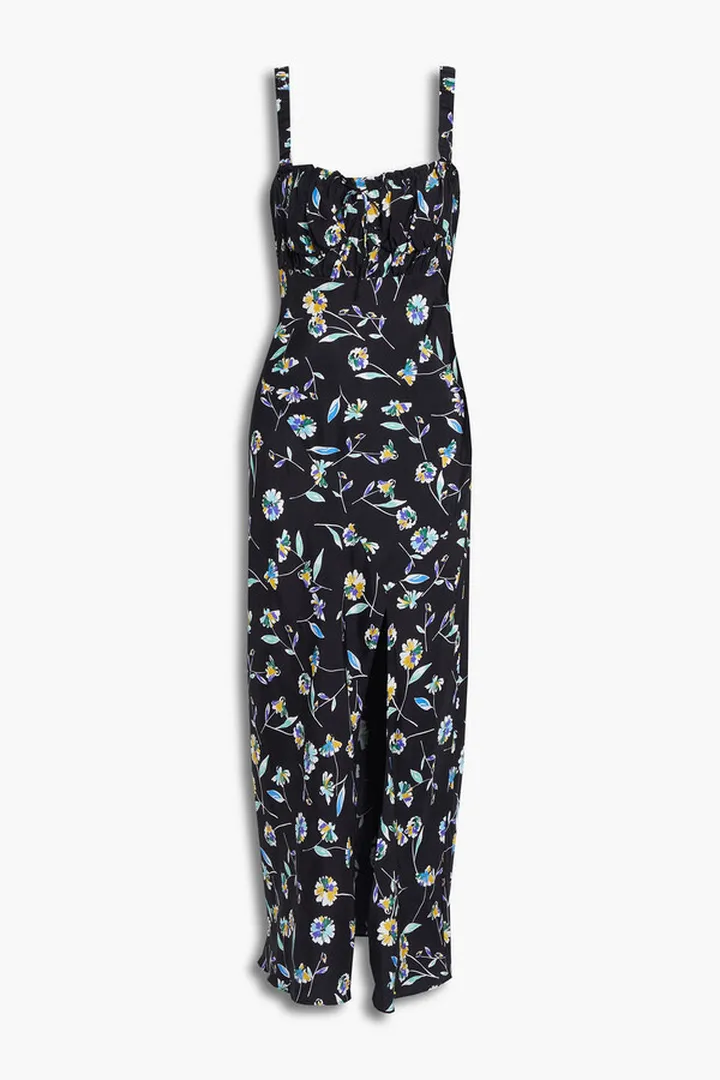 Nina floral-print satin maxi dress