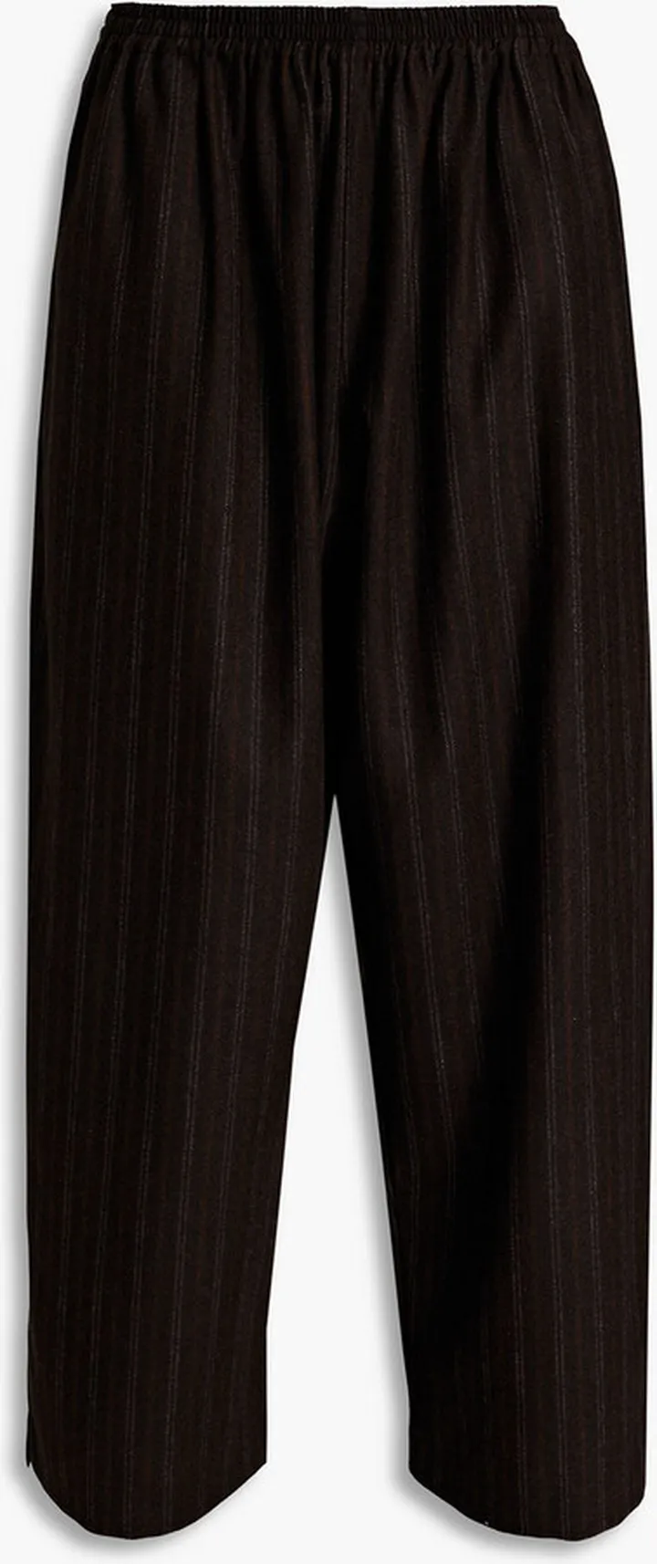 Striped cashmere-tweed wide-leg pants