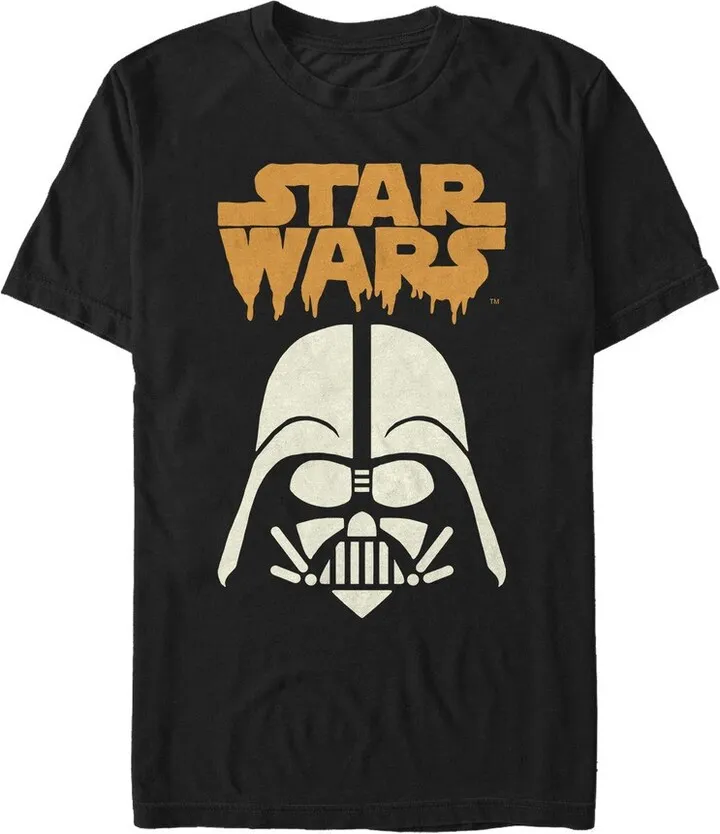 Men's Star Wars Halloween Spooky Darth Vader Helmet T-Shirt - Black - 2X Large