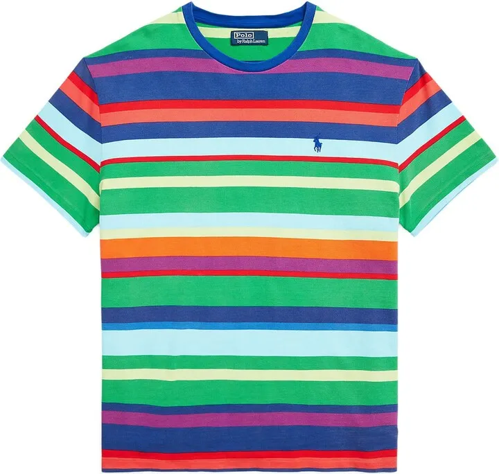 Classic Fit Striped Mesh T-shirt T-shirt Navy Blue