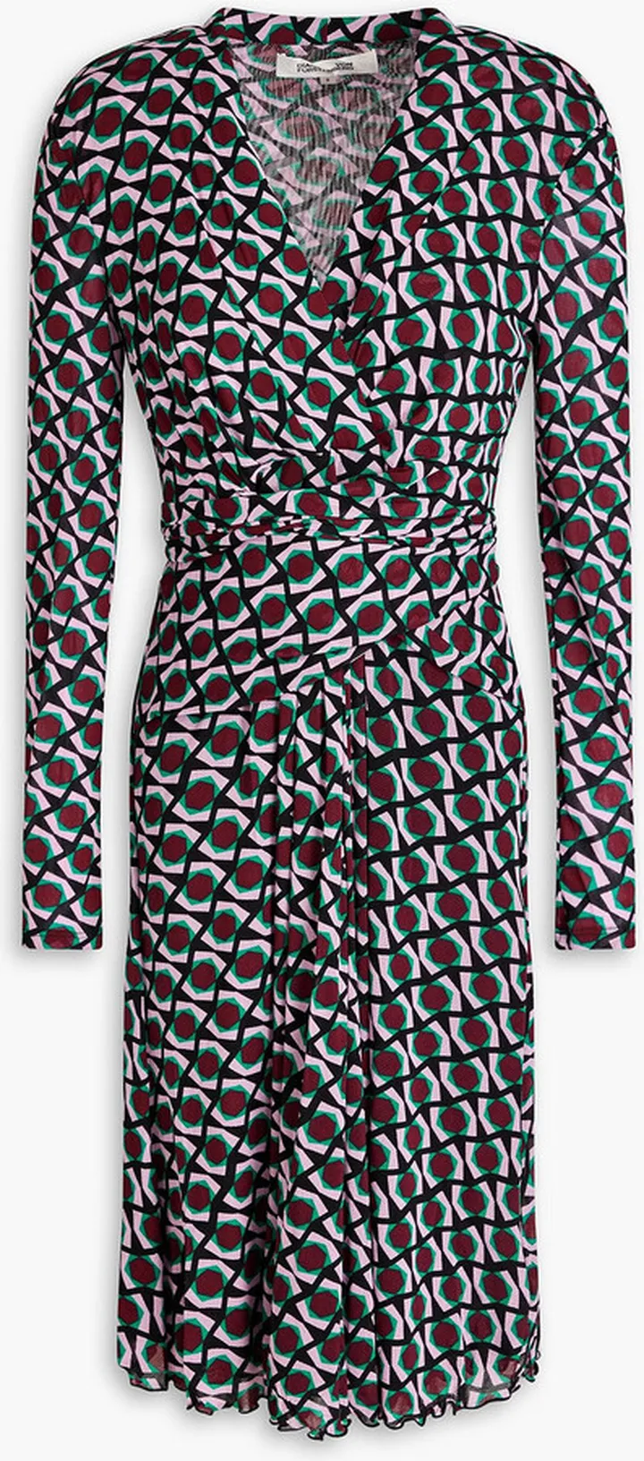 Brenda printed mesh wrap dress