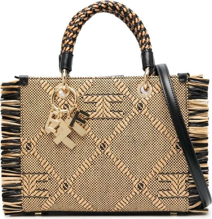 Fringed Raffia Tote Bag