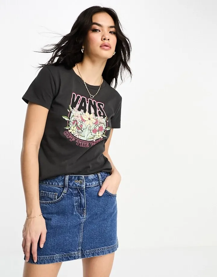 Vans rock logo print t-shirt in black