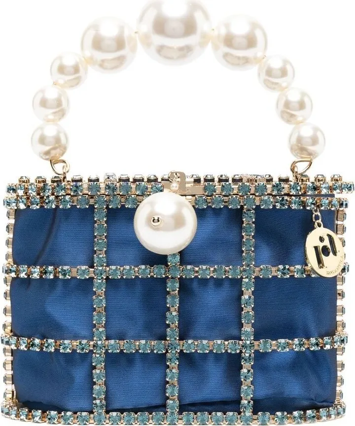 Blue Holli Crystal Mini Bag