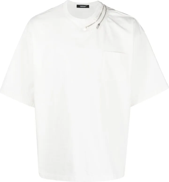 zipper-detail cotton T-shirt
