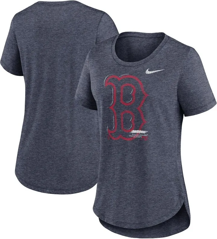 Women's Nike Heather Navy Boston Red Sox Touch Tri-Blend T-shirt