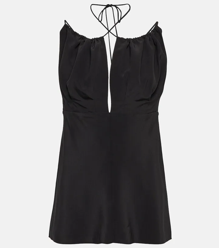 Halterneck silk top