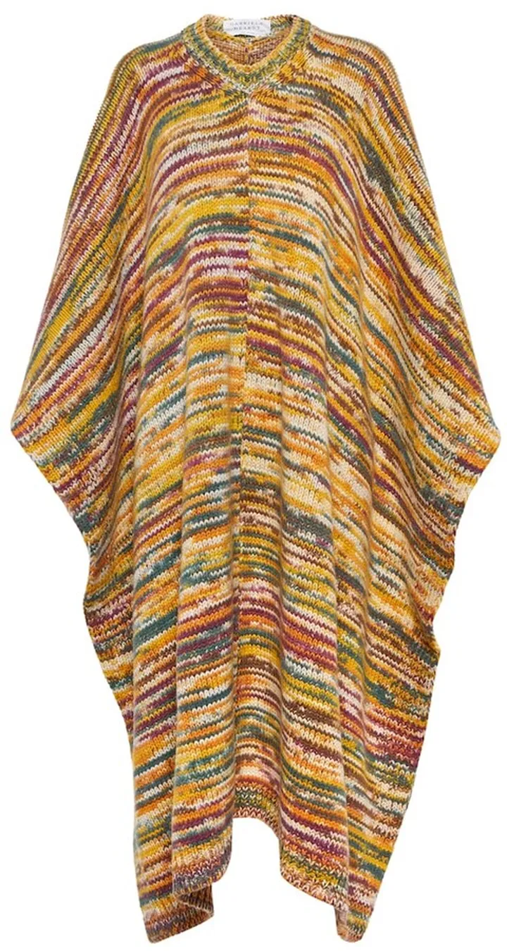 Lopez striped cashmere poncho