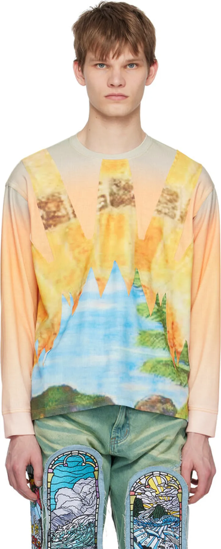 Who Decides War Multicolor Appliqué Long Sleeve T-Shirt