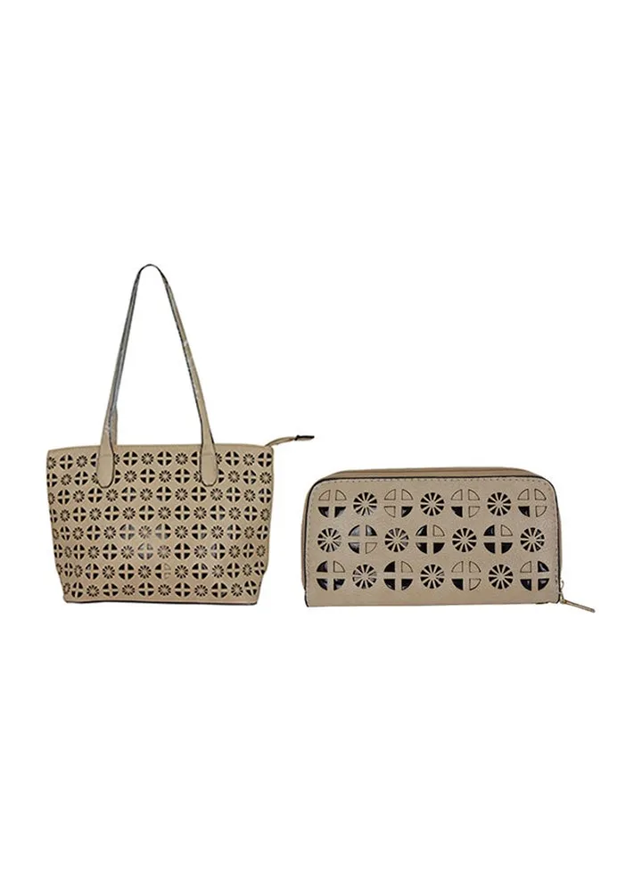 Tote Bag With Pouch Beige