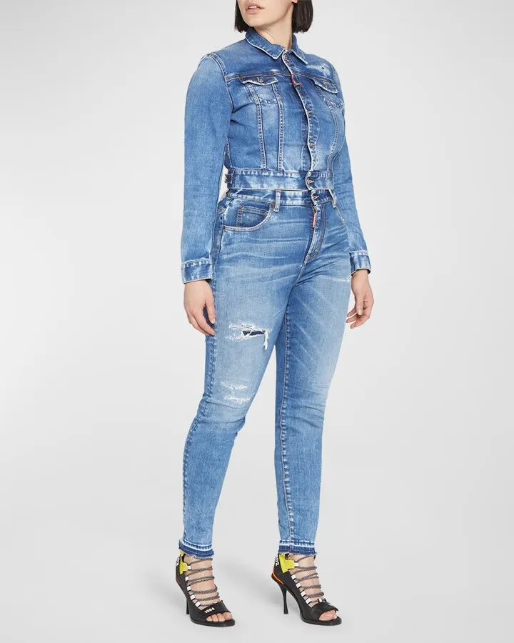 Twiggy Distressed High-Rise Skinny Jeans