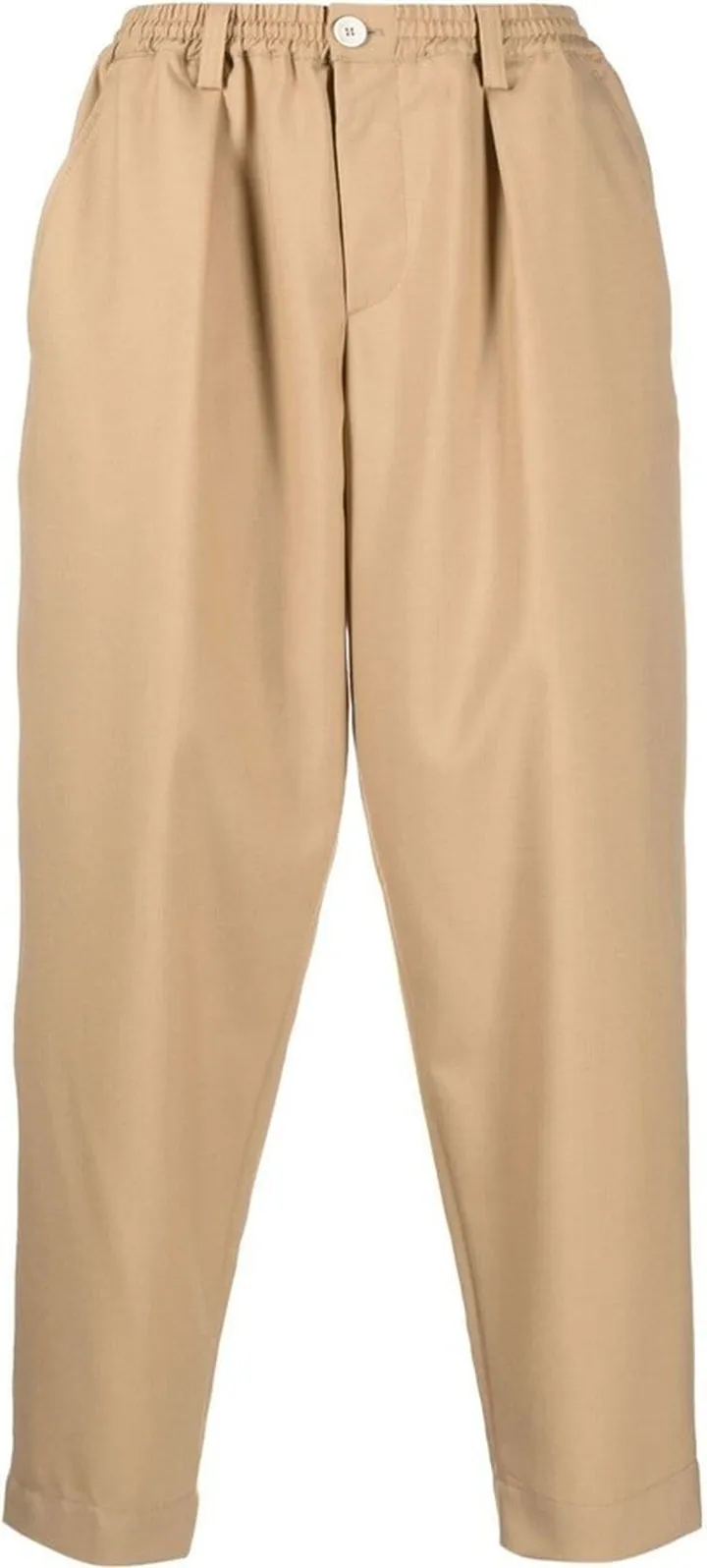 Tapered-Leg Elasticated-Waist Trousers