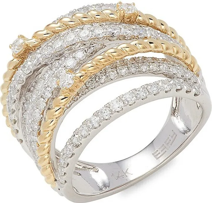 Two Tone 14K Gold & 1.88 TCW Diamond Ring