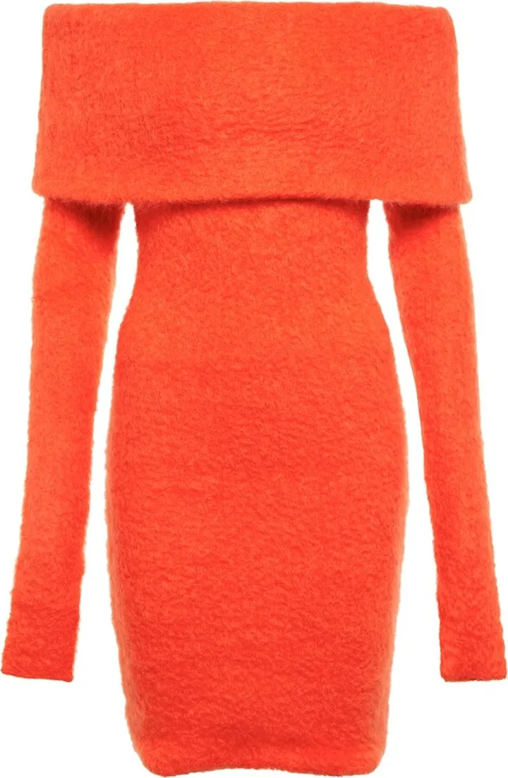 Aria off-shoulder mohair-blend sweater dress