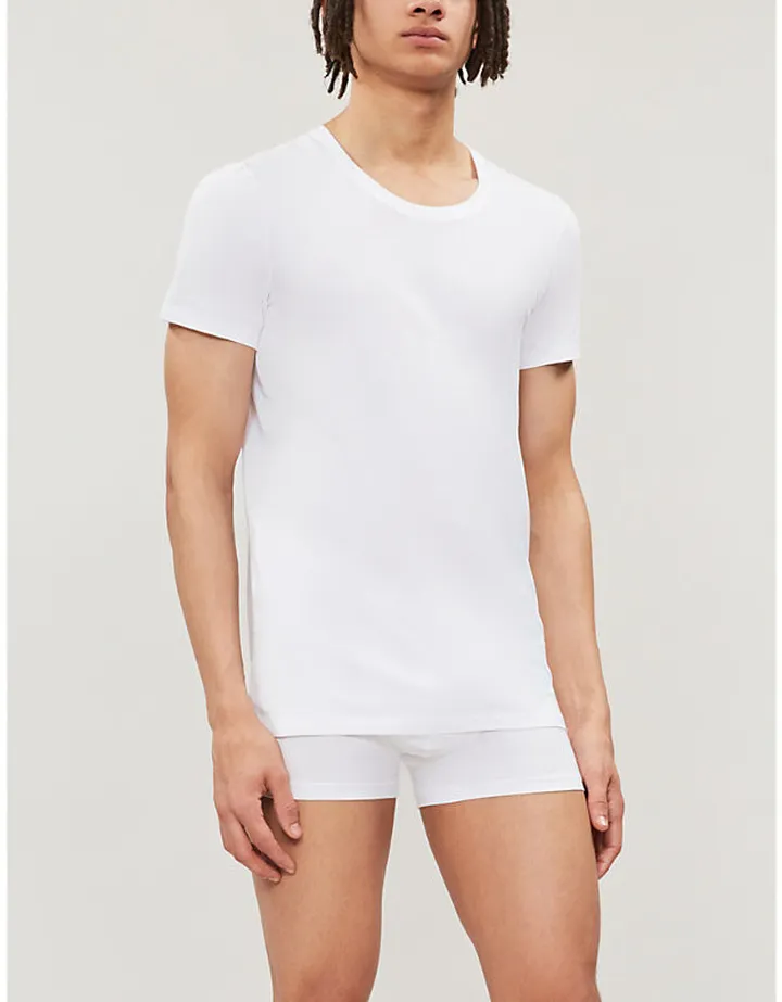 ens White Cotton Superior Cotton-blend T-shirt
