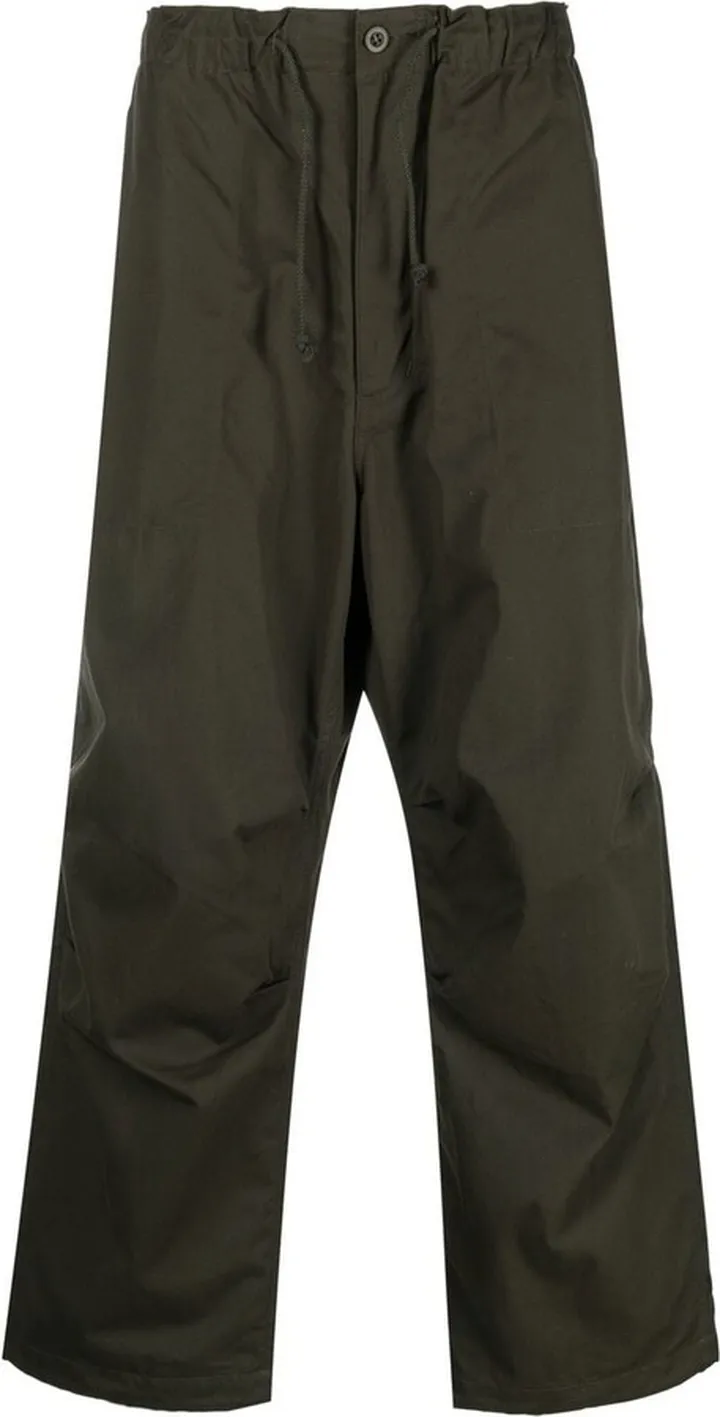 Drawstring Straight-Leg Trousers