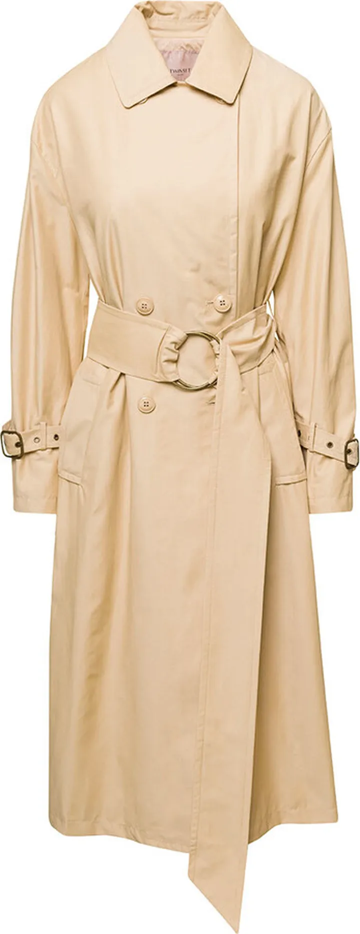 Beige Trench Coat With Removable Belt In Cotton Blend Woman