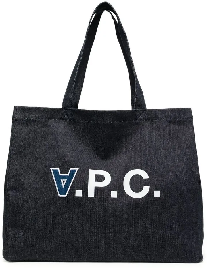 Logo-Print Denim Tote