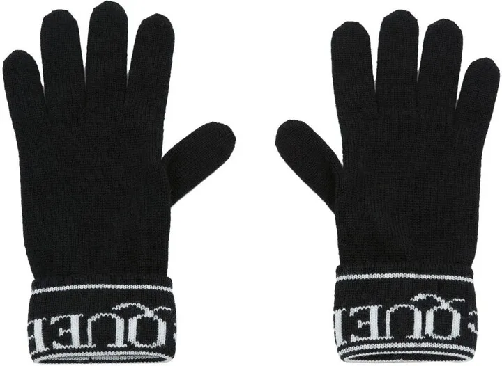 Intarsia-Knit Logo Gloves