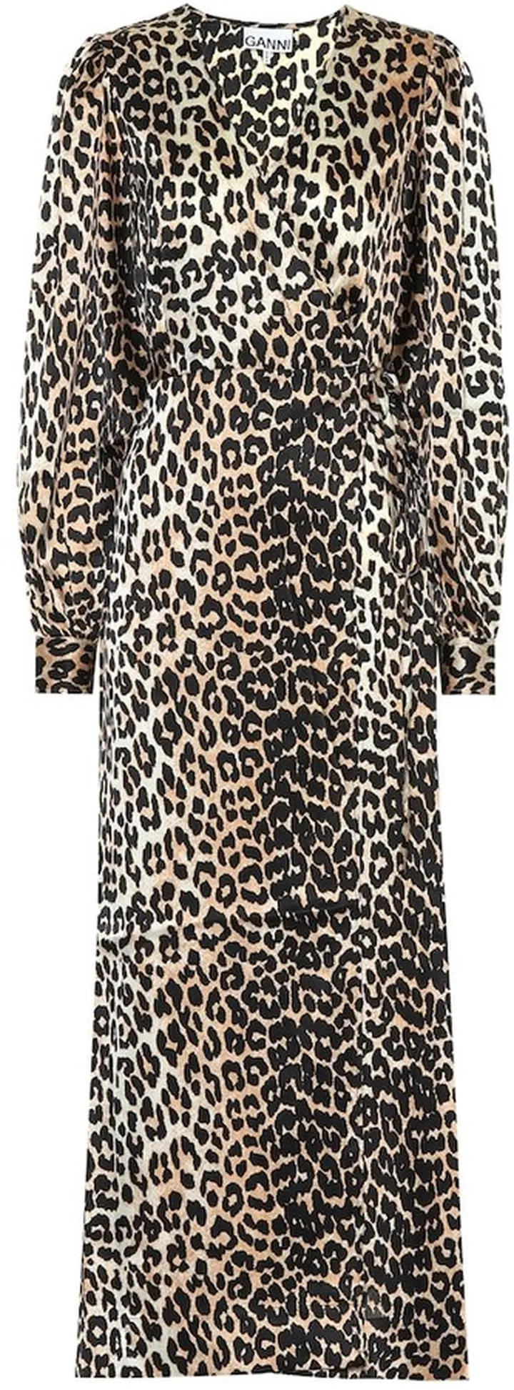 Leopard-printed stretch-silk dress