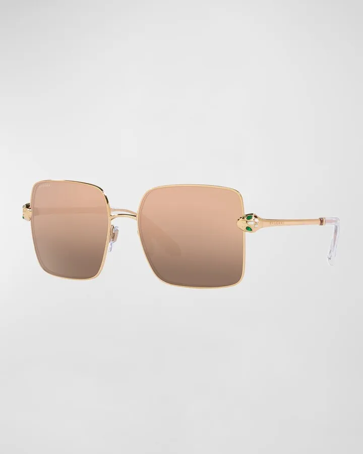 Crystal Snake Square Metal Sunglasses