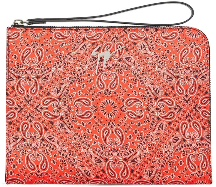 Fabian paisley print clutch