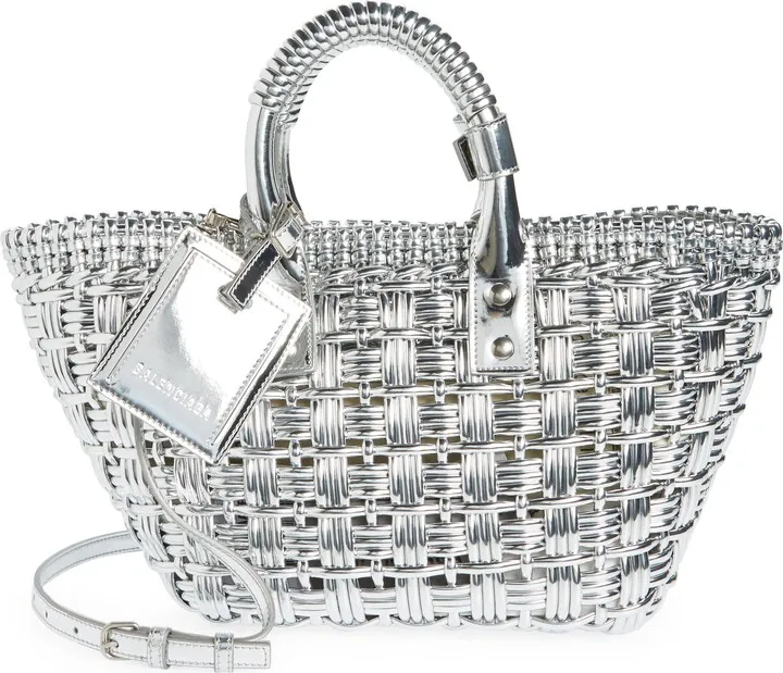 Extra Small Mirrored Bistro Basket Shoulder Bag