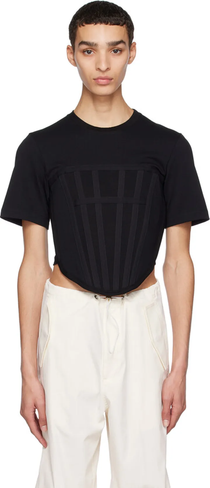 Dion Lee Black Corset T-Shirt