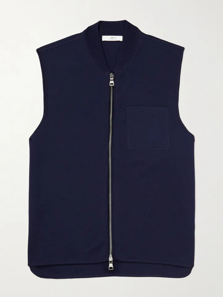 Double-Faced Merino Wool-Blend Gilet