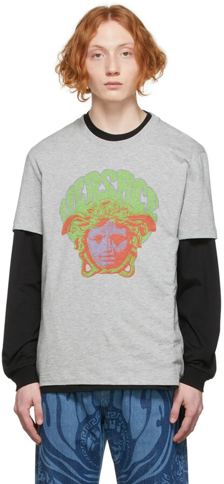 Versace Grey Medusa Music T-Shirt