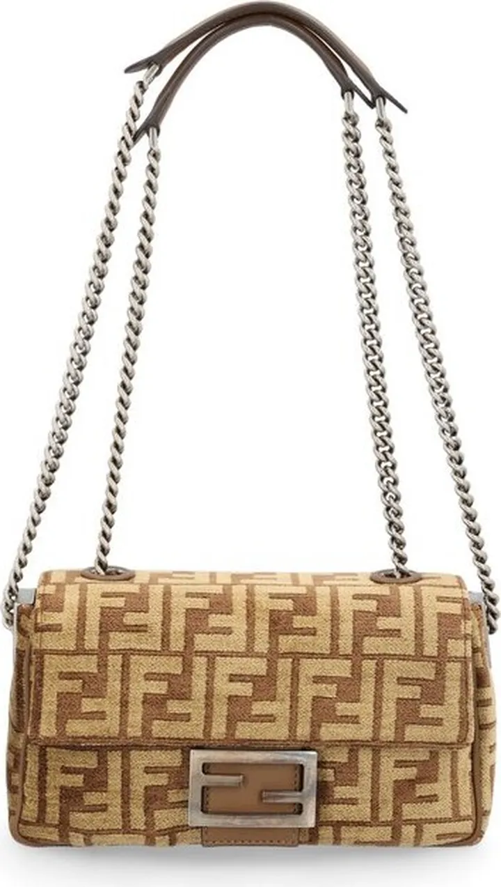 Fendi Baguette Monogram Jacquard Midi Shoulder Bag