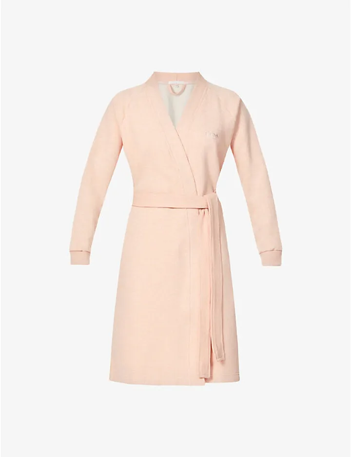ens Peach Board V Neck Cotton-blend Kimono