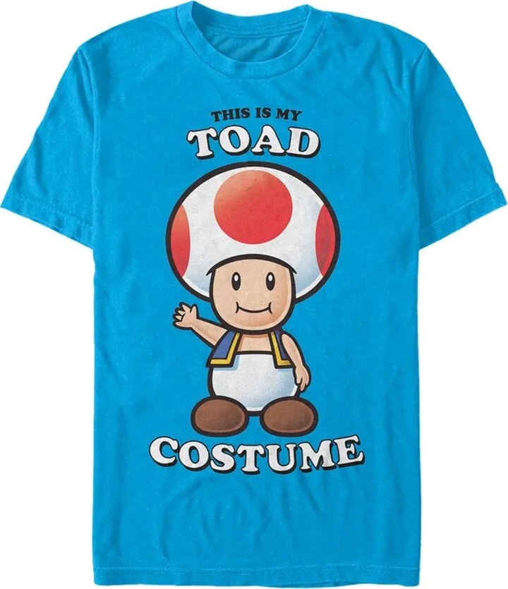 Men's Nintendo This Is My Toad Costume T-Shirt - Turquoise - Small
