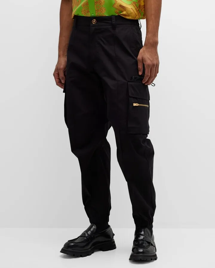 Men's Elastic-Waist Cargo Pants